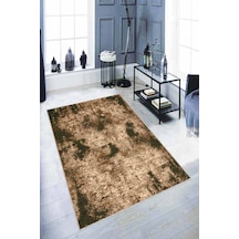 Haki Kaymaz Tabanlı Yıkanabilir Modern Antre Halıları Ar297n11
