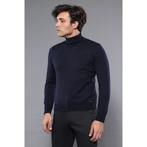 Balıkçı Yaka Lacivert Triko Kazak Wessi 001