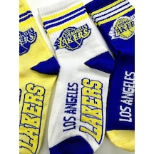 3 Adet Lakers Çorap Farklı Renk Kaliteli Soket Çorap Pamuklu