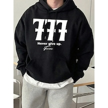Startmore Tarzsokak Never Give Up Number 777 Print Basics Sokak Kapüşonluları Erkekler Polar Yumuşak Sokak Giyimi Siyah