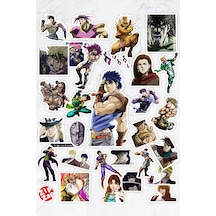 Jojo No Kimyou Na Bouken Part1 Part2 Anime Telefon Laptop Yapışkanlı Folyo Sticker Paketi 30 Adet Çok Renkli