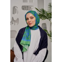 Afvente Soyut Desen Yeşil Soft Pamuk Şal