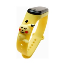 Japanex Renkli Led Ekranlı Silikon Kordonlu Kol Saati Sarı - Pikachu