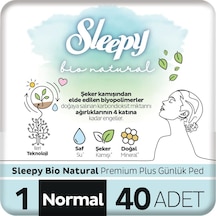 Sleepy Bio Natural Premium Plus Günlük Ped Normal Ped 40 Adet