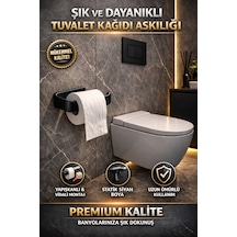 Alper Banyo Siyah Yapışkanlı Lüks Lamalı Tuvalet Kağıtlığı