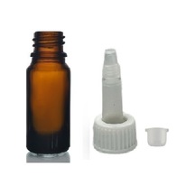 5ml Kahverengi Cam Şişe Getamisin Kapak, 10 Adet, Plastik Üstten Damlalıklı Şişe, Damlatmalı Şişe, Damlatıcı Şişe