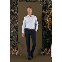 Efor Gk 705 Slim Fit Mavi Klasik Gömlek Mavi