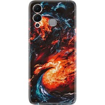Infinix Hot 12 Play Kılıf Silikon Desen Özel Seri Fire Wave 1765