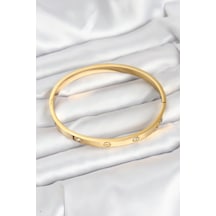 Mey İthalat 316l Çelik Gold Renk Zirkon Taşlı 65 Mm Kadın Kelepçe Bileklik Çok Renkli