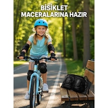 2'li Çocuk Koruyucu Spor Seti Siyah Dizlik Dirseklik El Bilek Koruyucu