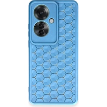 Uryport Oppo Reno 11f Kılıf Petek Silikon Kapak - Mavi