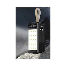 Pw-85 30.000 Mah Powerbank Lcd Göstergeli 4xusb Dahili Type-c Lightning Kablolu 20 Led Fenerli Hızlı Şarj Çok Renkli