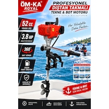 Öm-ka Royal 52 Cc 3.8 Hp Profesyonel Dıştan Takmalı Tekne & Bot Motoru 2 Zamanlı Ry520
