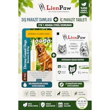 2'li Set 10-20 Kg Köpekler Için Bitkisel Iç Tablet Dış Ense Bitkisel Damla Seti - 1 Damla 2 Tablet