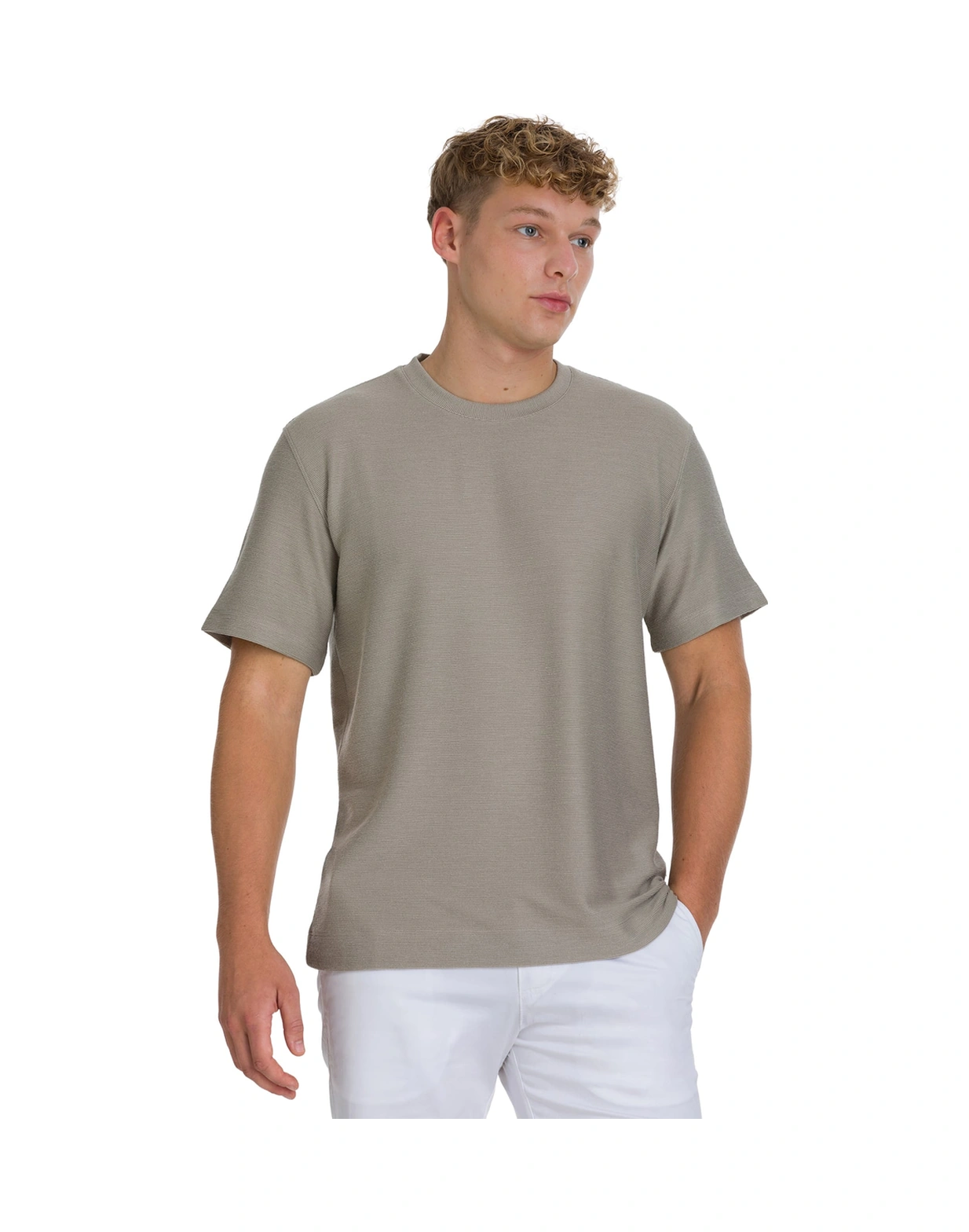 Hatemoğlu Haki Regular Fit Bisiklet Yaka Basic Tişört 35186 497062