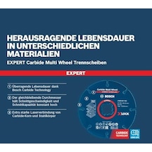 1x Expert Carbide Multi Wheel X-lock Kesici Diskler Sert Ahşap, Çivili Ahşap, Plastik, Alçıpan Panel, Ø 115 Mm, Aksesuar Küçük Avuç Taşlama Makinesi
