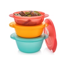 Tupperware Mikro Oval Kap 3Lü Set 1L15L2L Çok Renkli