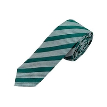 Brianze 5 Cm Yeşil Çizgili Slim Kravat