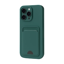 Apple iPhone Uyumlu 16 Pro Max Kılıf Kelvin Kartvizitli Silikon - Koyu Yeşil Bz8683140783204
