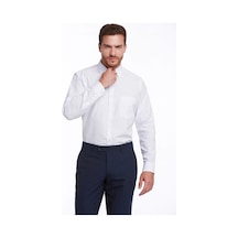 Dormen Classics Regular Fit Geniş Kesim Klasik Yaka Cepli Erkek Gömlek Beyaz