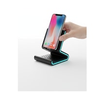 Şeritli Ve Desenli Telefon Standı Turkuaz