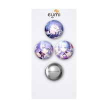 Honkai Star Rail Oyunu Robin Oyun 3'lü Metal Rozet Seti 58mm İğneli Buton Çanta Yaka Rozeti Çok Renkli