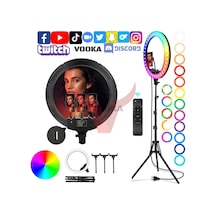 Vilya 45cm Megalüx Döküm Ayaklı Profesyonel Kuaför Makyaj Çekimleri 18ınç 460 Led Ring Lıght