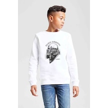 Tshirthane Black Sabbath Metal Baskılı Unisex Çocuk Beyaz Sweatshirt
