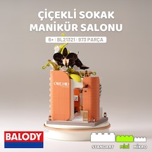 Balody Çiçekli Sokak Serisi Manikür Salonu Bl21321 Mini Blok Yapı Oyuncakları Seti