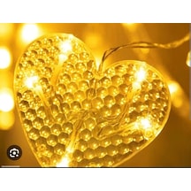Kalp Perde Led 3m 6 Sıra 12 Adet Kalp Led Işık Gün Işığı Gece Lambası Sıcak Lamba Pencere Süsü
