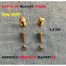 Dosya Klasör Vidasi Kartela Vidasi 4Mm 1,5Cm Sari Renk 20 Adet