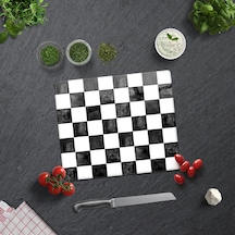 Damalı Desen | Cam Kesme Tahtası - Cam Kesme Tablası | 29cm x 34c