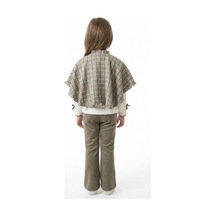 Xo Kids Pelerin Detaylı Kız Çocuk 3lü Alt Üst Takım 4-10 Yaş 4406 Haki