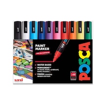 Su Bazlı Kalıcı Marker Boya Kalemleri 8'li Set Koyu Renkler