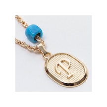Plastik - 650 - Boncuklu Burgulu - Nazblsmm - Harfli Kolye Metal