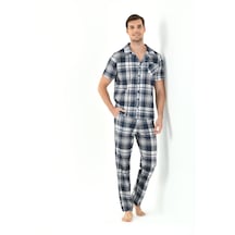 Yeni İnci Önden Düğmeli 3'lü Erkek Pijama Takım Epj807 001