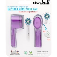 Steriball Pilli Veya Şarjlı Diş Fırçaları İçin Hijyenik Diş Fırçası Kabı - Mor