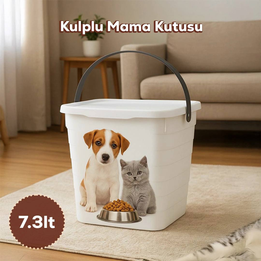 Herevin 7,3 Lt Köpek & Kedi Desenli Mama Kutusu 219 Mm X 270 Mm X 212 Mm