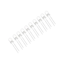 5mm Şeffaf Mantar Led Beyaz Işık Yüksek Parlaklık - 10 Adet Paket