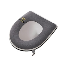 Kalın Peluş Klozet Kapağı Kolu Tuvalet Pedi Evrensel Closestool Mat Kış Gri