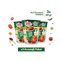 Snapeats Bardakta Acılı Domatesli Noodle Çorbası 60g X3