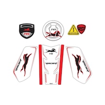 Tvs Raider Tank Pad Sticker Seti Beyaz Kırmızı Redlinegrafik