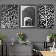 Kanvas Tablo Gümüş 3 Lü Set 10