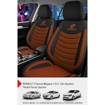 Panther Serisi Keten Kumaş Oto Koltuk Kılıfı- Renault Fluence-megan 1-2-3-clio-symbol-toros Uyumlu Taba