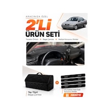 E-biz Opel Vectra A 1988-1995 Uyumlu Torpido Örtüsü + Tay Tüyü Bagaj Çantası Seti - Siyah - Op014