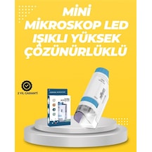 Taşınabilir Led Işıklı Cep Mikroskop - 80x-200x Büyütme Renkli