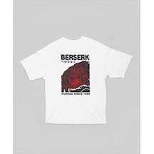 Berserk Guts Cursed Since 1989 Baskılı Unisex Oversize Anime Kara Beyaz