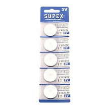 Supex Cr2430 3v Lityum Düğme Pil 5'li Kart
