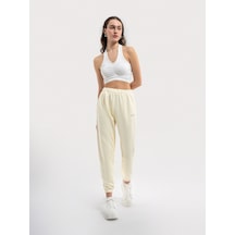 Regular Fit Kadın Eşofman Altı Ekru