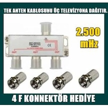 1 Giriş 3 Çıkış Kablo Tv Uydu Anten Çoklayıcı Splitter 3'lü